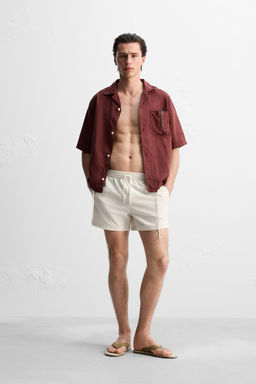 REGULAR SEERSUCKER SWIMMING TRUNKS