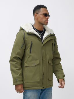 Парка мужская зимняя удлиненная с мехом цвета хаки 8761Kh - Mtforce фото 9