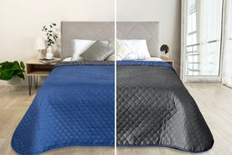 Покрывало микрофибра ПМ-110 графит/синий