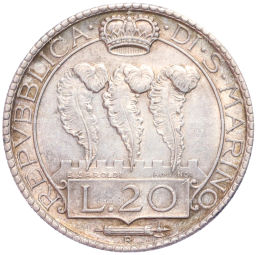 20 лир 1933 года Сан-Марино