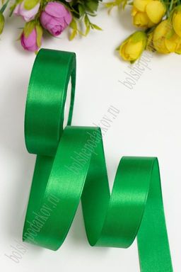 Лента атласная 2,5 см*25 ярд (SF-1357) зеленый №019