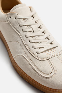 LEATHER TRAINERS WITH CONTRAST SOLE - Zara фото 7
