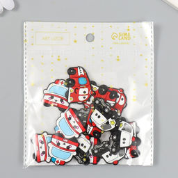 Декоративные элементы для творчества Арт Узор. Спецслужбы. Транспорт, набор 15 шт., резина, 2.8?3.5 см, МИКС