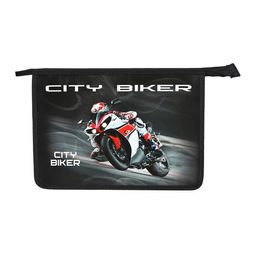 Папка для тетрадей А4, 340×245×50 мм, молния сверху, объемный 3D рисунок, «Сити байкер»
