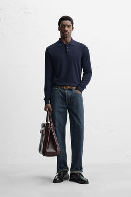 SILK/COTTON KNIT POLO SHIRT - Zara фото 2