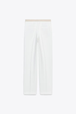 STRAIGHT-LEG TROUSERS WITH CONTRAST WAIST - Zara фото 15