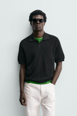 POLO PUNTO REGULAR FIT ESTRUCTURA / Negro - Zara фото 2