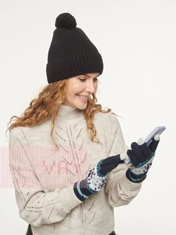 Перчатки женские 212-8228. 189/01 т.синий/молоко