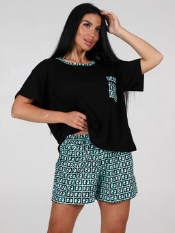 3122 ЖЕНСКАЯ ПИЖАМА (шорты) (Ментол)