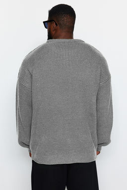 TRENDYOL MAN Lacivert Buyuk Beden Oversize Fit Genis Kal?p Bisiklet Yaka Basic Triko Kazak TMNAW24AN00001 - Trendyolmilla фото 10