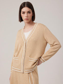 Кардиган женский 1231154001 beige/white