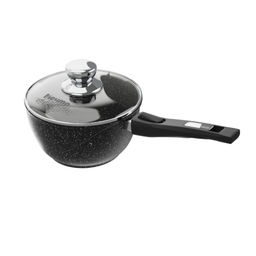 Ковш алюмин. 1,2л (АП) Гранит black с несъемной ручкой, стекл.крышкой (81802) (Мечта)