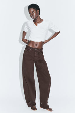 TRF BALLOON MID-WAIST JEANS WITH BELT LOOPS - Zara фото 10