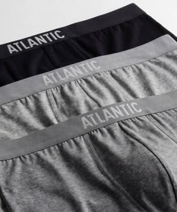 ATLANTIC 3BMH-011 Трусы шорты Basic - набор 3 шт. черный + серый меланж + темно-серый меланж  фото 5