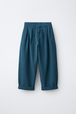 PANTAL?N BALLOON TEXTURA / Azul?n