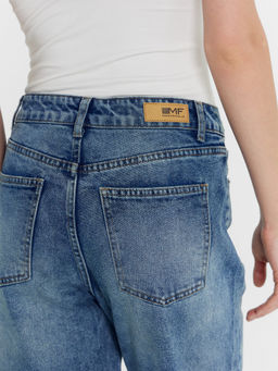 Брюки женские джинсовые mom fit синие синий 2024-DTW404-1 - Mark formelle фото 5