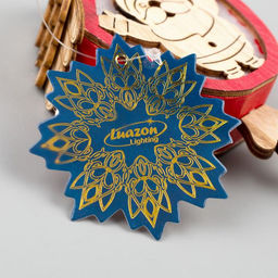 Ёлочная игрушка Домик с Дедом Морозом, 9х8х4 см, от батареек, свечение тёплое белое - Luazon lighting фото 5