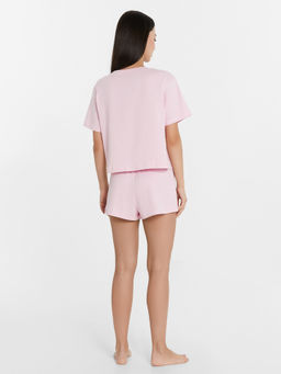 Комплект женский домашний лиловый с принтом и надписью "Lovely life" орхидея +печать 592536