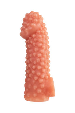 Насадка реалистичная KOKOS COCK SLEEVE с дополнительной стимуляцией, TPE, телесная, 17.6 см