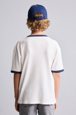 %100 Pamuk Overshirt Fit Biyeli Waffle Ti__rt Erkek _ocuk - Defacto фото 5