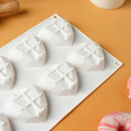 Цена за 3 шт. Форма для муссовых десертов и выпечки KONFINETTA Сердце, силикон, 29?17?2 см, 8 ячеек, цвет белый  фото 3