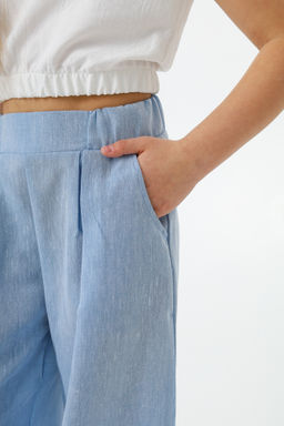 Рубашка-хенли Лен, голубой меланж - Inzibe фото 26