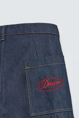 JORTS DENIM BOLSILLO BORDADO / ?ndigo - Zara фото 9