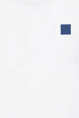 Белая толстовка с круглым вырезом для мальчика - U.s. polo assn фото 6