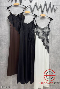 Женственное платье-комбинация с разрезом и кружевом - Bruno фото 12