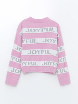 Bisiklet Yaka Desenli Uzun Kollu K?z ?ocuk Triko Kazak - Waikiki фото 2