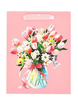 Цена за 2 шт. Пакет подарочный бархатный, упаковка, Цветы, бархат, MS 18?23?10 см