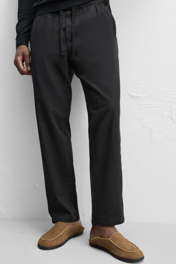 COTTON-LINEN RELAXED FIT TROUSERS - Zara фото 23