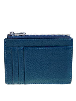 Картхолдер женский из натуральной кожи для пластиковых карт, цвет синий