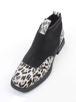 01-B44B-81H WHITE/LEOPARD Ботинки демисезонные женские (натуральная кожа, текстиль, байка) - Фабричный китай фото 4