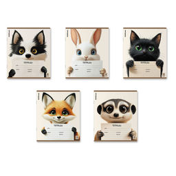 АКЦИЯ Цена за 10 шт. Тетрадь школьная ученическая ErichKrause Note Friends, 12 листов, клетка (в плёнке по 10 шт.)_MIX-PACK