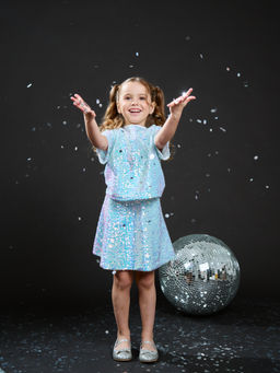 Топ бархатный с пайетками "Снежные искры"