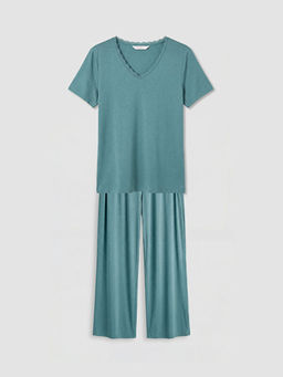 V Yaka Kad?n Pijama Tak?m?