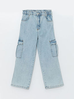 Wideleg K?z ?ocuk Kargo Jean Pantolon
