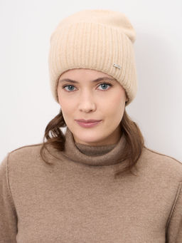 Шапка из кашемира 04301 бежевая