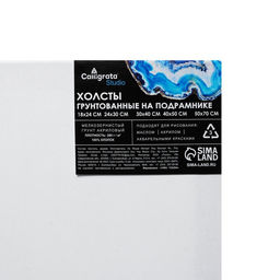 Холсты на подрамнике, 5 штук: 18×24 см, 24×30 см, 30×40 см, 40×50 см, 50×70 см, хлопок 100%, мелкозернистый, 280 г/м²