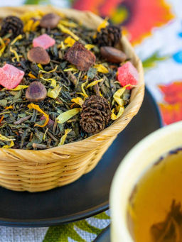 Зеленый ароматизированный чай GRUNBERG LITE Мишкино лукошко фото 7