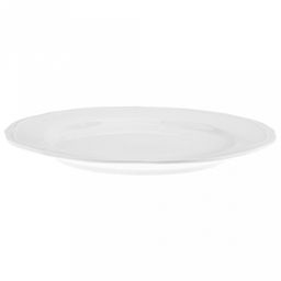 "Совершенство" Тарелка мелкая фарфоровая д215мм h20мм, белый, рельефный декор, волнистый край (Китай)