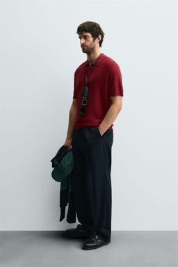 TEXTURED KNIT POLO SHIRT - Zara фото 4