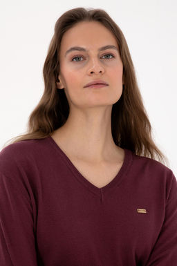 Kad_n Bordo V Yaka Basic Kaza - U.s. polo assn фото 2