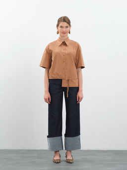 Темно-синие брюки из денима virele