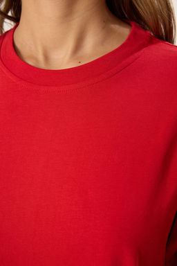 TRENDYOLMILLA Ekru %100 Pamuk Dikis Detayl? Relaxed/Rahar Kal?p Orme T-Shirt TWOSS25TS00066 фото 5