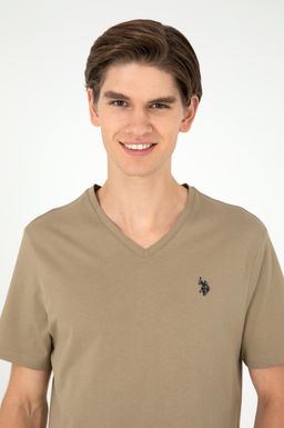 Мужская базовая футболка цвета хаки - U.s. polo assn фото 2