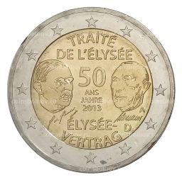 2 евро 2013 года A Германия  50 лет подписания Елисейского договора