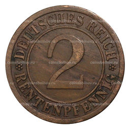 Монета 2 рентенпфеннига 1923 года А Германия