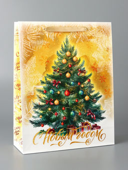 Пакет подарочный новогодний ламинированный С Новым годом, L 31?40?11.5 см